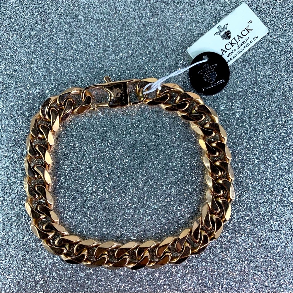 BlackJack Rose Stainless Steel Chain Bracelet